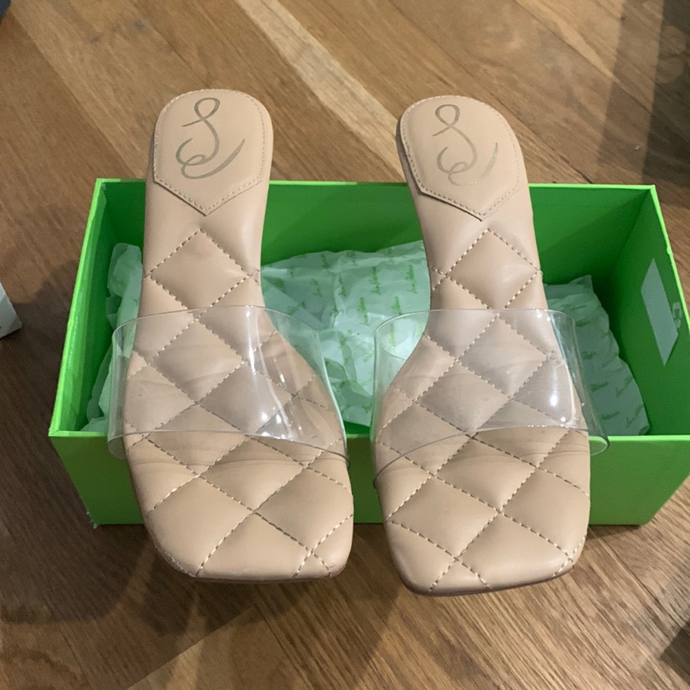 Sam Edelman Starla high heel sandals, pvc strap, size 8.5